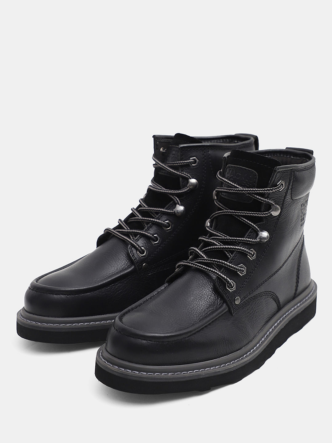 Mens black cheap leather boots sale